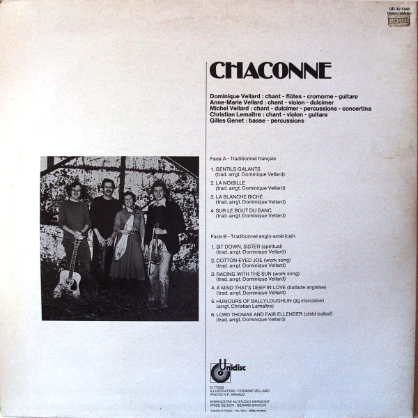 Chaconne : Musiques Traditionnelles (LP, Album)