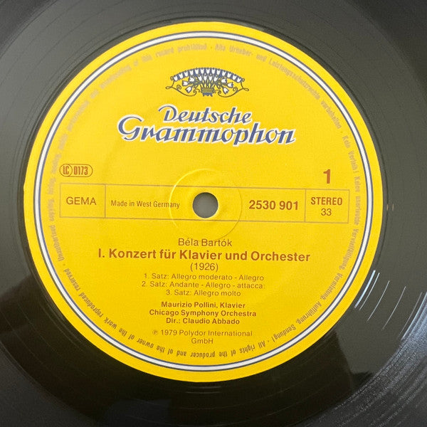 Béla Bartók - Chicago Symphony Orchestra, Maurizio Pollini • Claudio Abbado : Klavierkonzerte = Piano Concertos 1 + 2 (LP, Album, Pri)