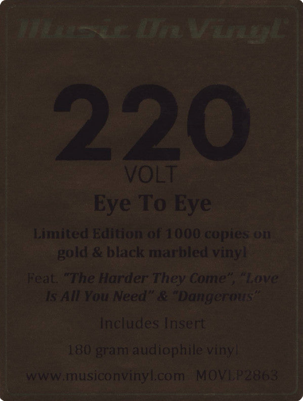 220 Volt : Eye To Eye (LP, Album, Ltd, Num, RE, Gol)