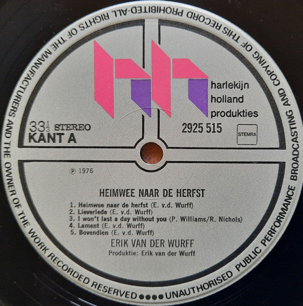 Erik van der Wurff : Heimwee Naar De Herfst (LP, Album)
