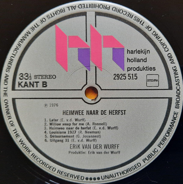 Erik van der Wurff : Heimwee Naar De Herfst (LP, Album)