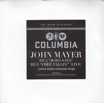 John Mayer : Who Says (7", Single, Ltd, Promo)