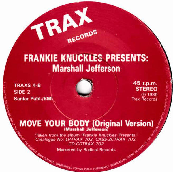 Marshall Jefferson : Move Your Body ('90 Remix) (7")