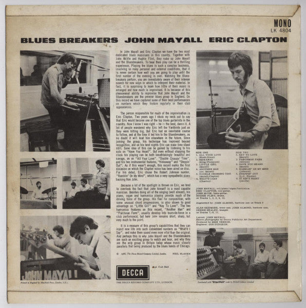 John Mayall With Eric Clapton : Blues Breakers (LP, Album, Mono, Fli)