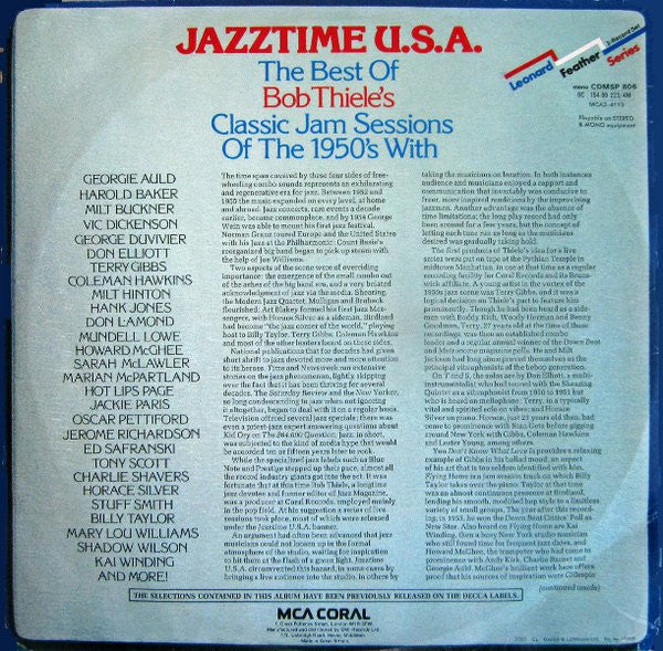 Various : Jazztime U.S.A. - The Best Of Bob Thiele's Classic Jam Sessions Of The 1950's (2xLP, Comp, Mono)