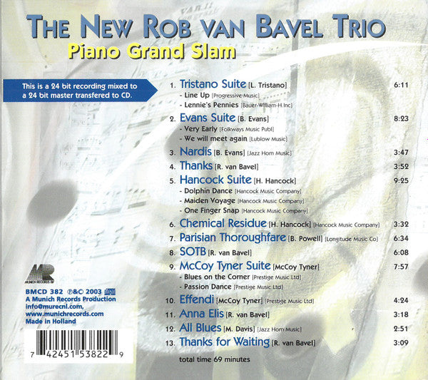 The New Rob Van Bavel Trio : Piano Grand Slam (CD, Album)