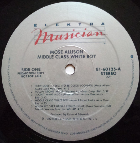 Mose Allison : Middle Class White Boy (LP, Album, Promo, Spe)