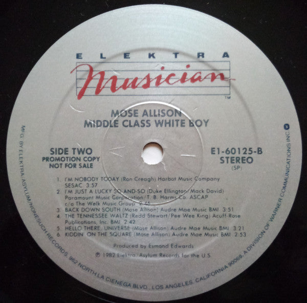 Mose Allison : Middle Class White Boy (LP, Album, Promo, Spe)
