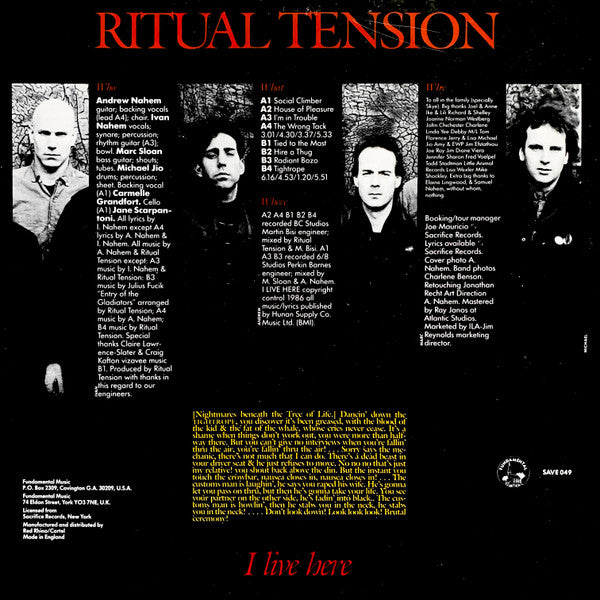 Ritual Tension : I Live Here (LP, Album)