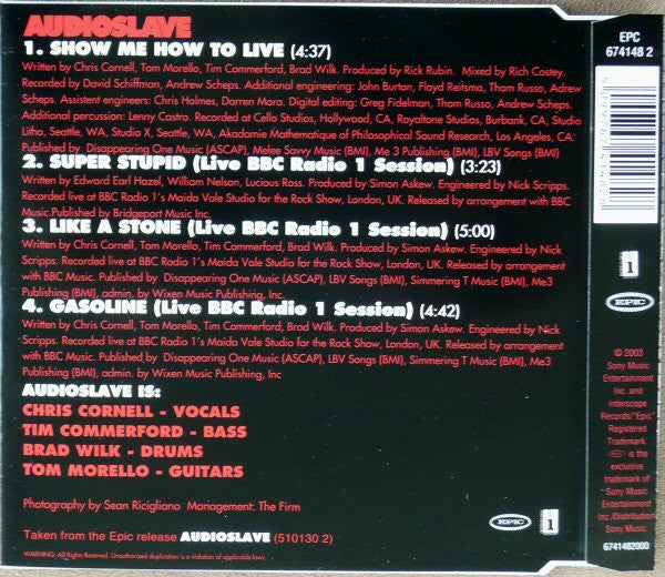 Audioslave : Show  Me How To Live (CD, Single)