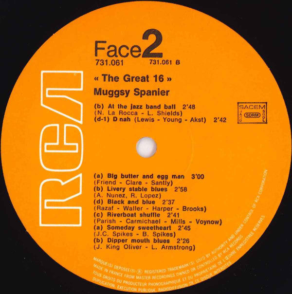 Muggsy Spanier : The Great 16 (LP, Comp, RE)