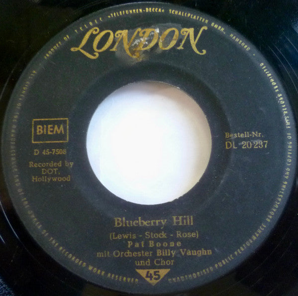 Pat Boone : Blueberry Hill (7", Single)