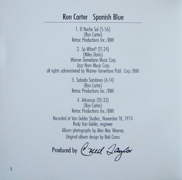 Ron Carter : Spanish Blue (CD, Album, RE, RM)