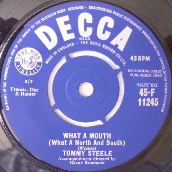 Tommy Steele : What A Mouth (What A North And South) / Kookaburra (7", Single)