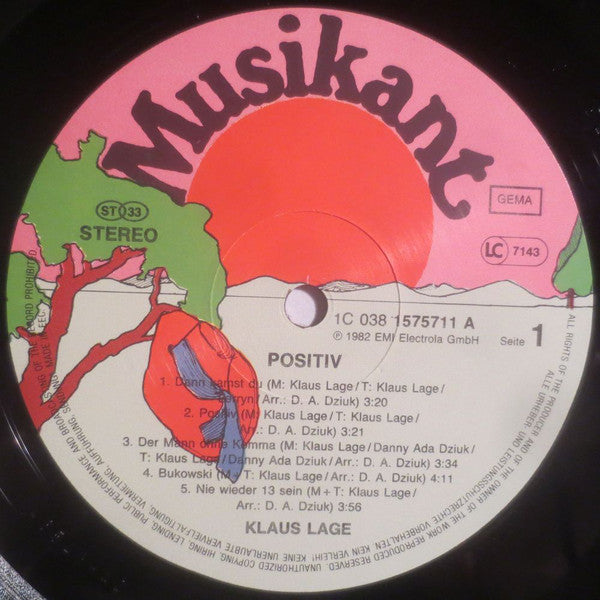 Klaus Lage : Positiv (LP, Album, RE)