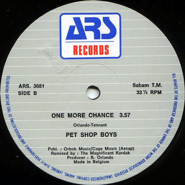 Pet Shop Boys : One More Chance (12", Single)