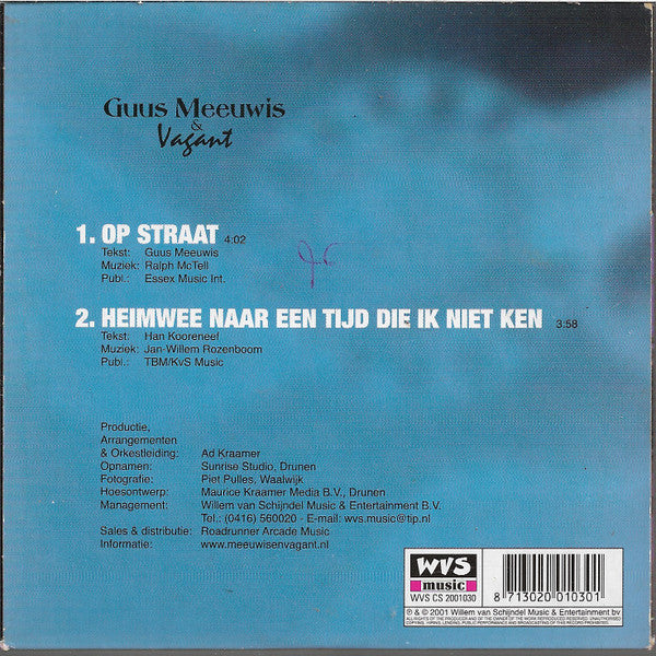 Guus Meeuwis & Vagant : Op Straat (CD, Single)