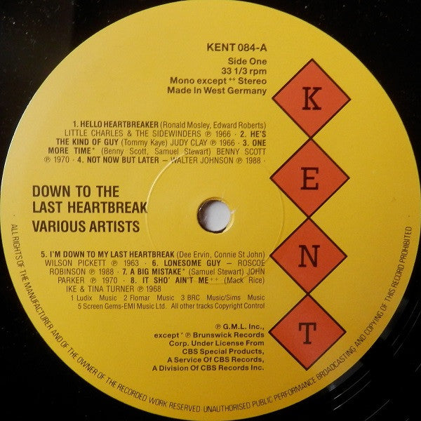 Various : Down To The Last Heartbreak (LP, Comp)