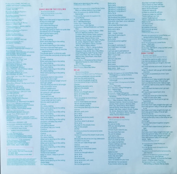 Lionel Richie : Dancing On The Ceiling (LP, Album, RE, Gat)