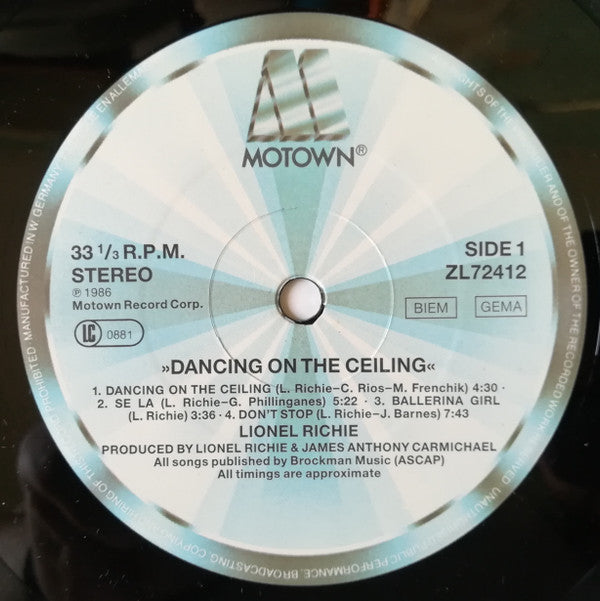 Lionel Richie : Dancing On The Ceiling (LP, Album, RE, Gat)