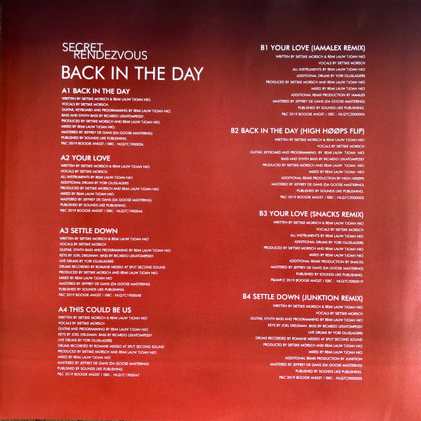 Secret Rendezvous : Back In The Day (12", Red)