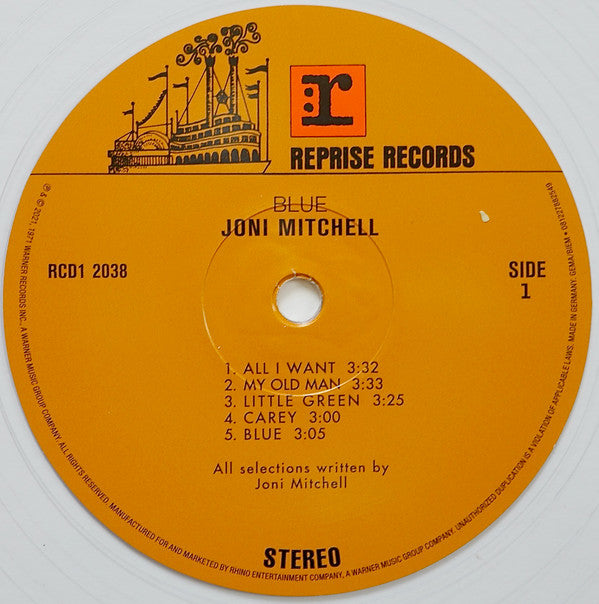 Joni Mitchell : Blue (LP, Album, RSD, RE, RM, Cle)