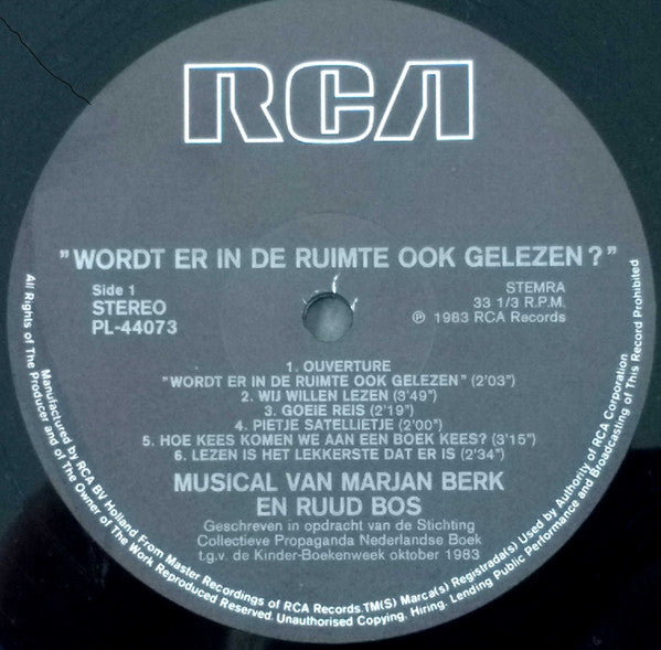 Marjan Berk & Ruud Bos : Wordt Er In De Ruimte Ook Gelezen? (LP, Album)