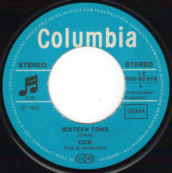 CCS : Sixteen Tons (7", Single)