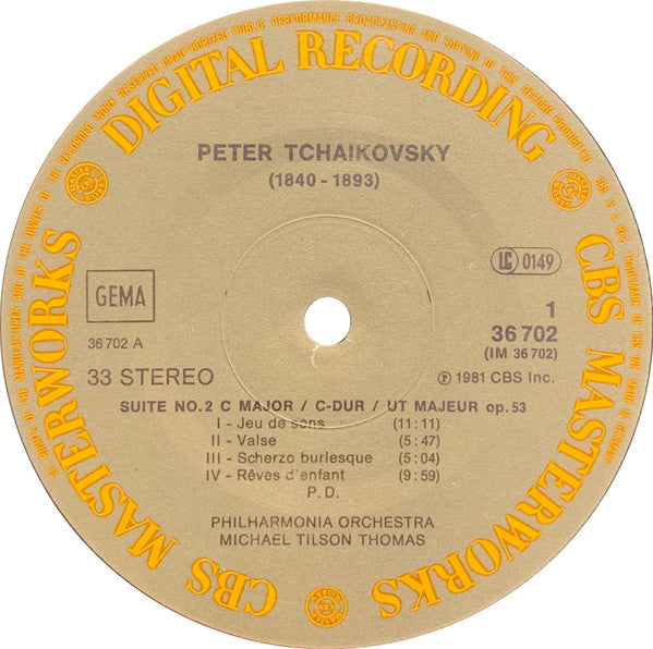 Pyotr Ilyich Tchaikovsky, Michael Tilson Thomas, Philharmonia Orchestra : Tchaikovsky: Suites Nos. 2 & 4  (LP)