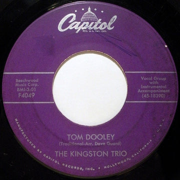 Kingston Trio : Tom Dooley (7", Single)