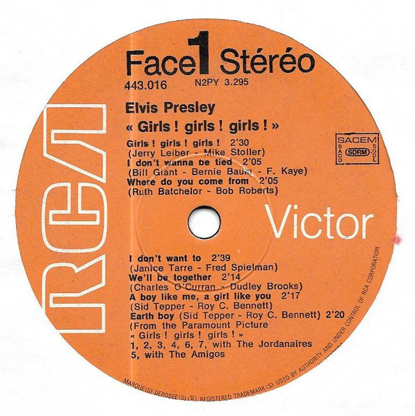 Elvis Presley : Girls! Girls! Girls! (LP, Album, RE)