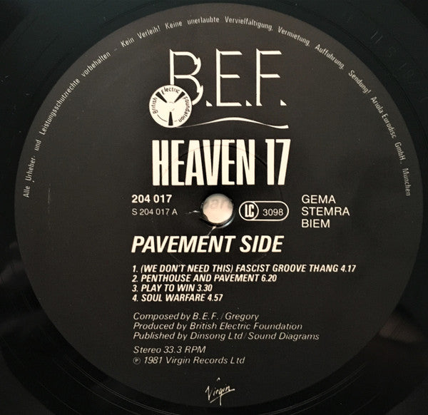 Heaven 17 : Penthouse And Pavement (LP, Album)