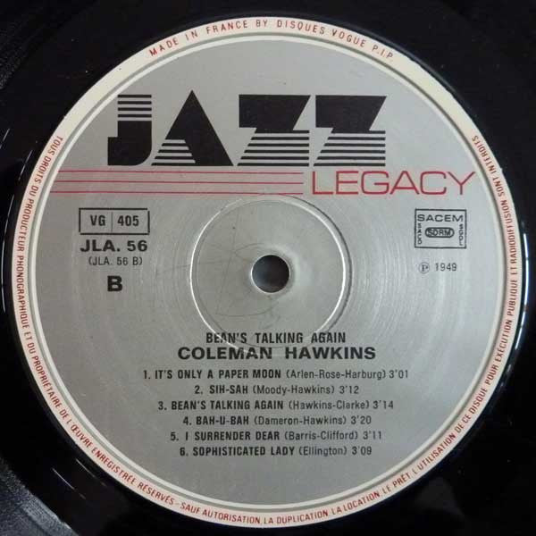 Coleman Hawkins : Bean's Talking Again (LP, Comp, RE)
