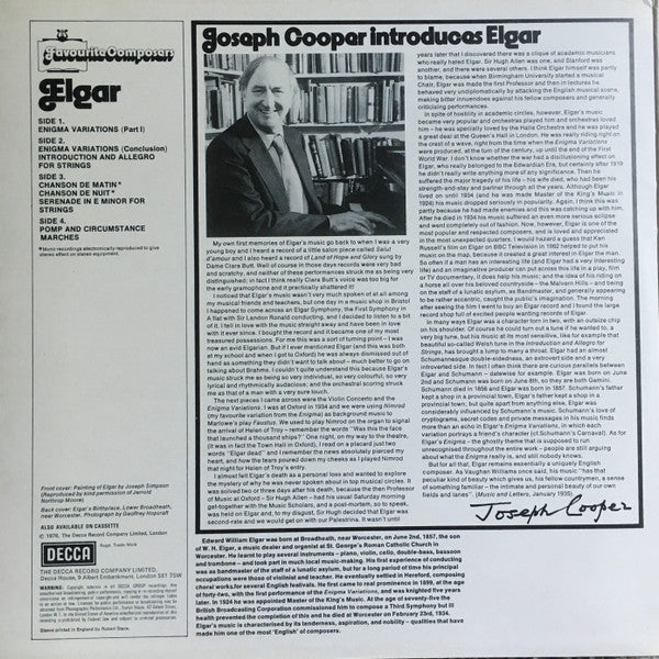 Sir Edward Elgar : Favourite Composers Elgar (2xLP, Comp)