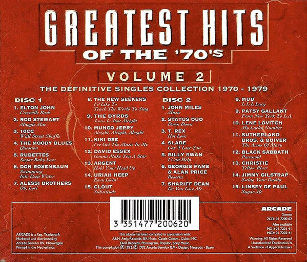 Various : Greatest Hits Of The '70's Volume 2 - The Definitive Singles Collection 1970-1979 (2xCD, Comp)