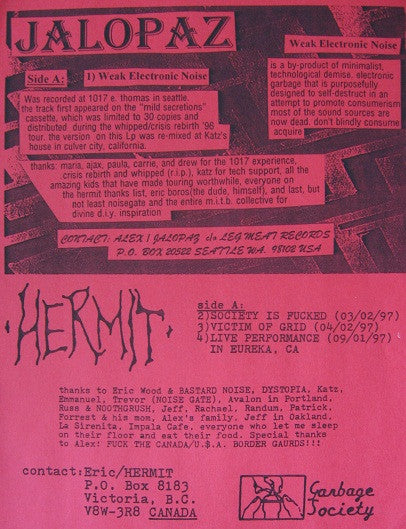 Hermit (2) / Jalopaz : Hermit / The Horror Known As (Ja-Lo-Paz) (LP)