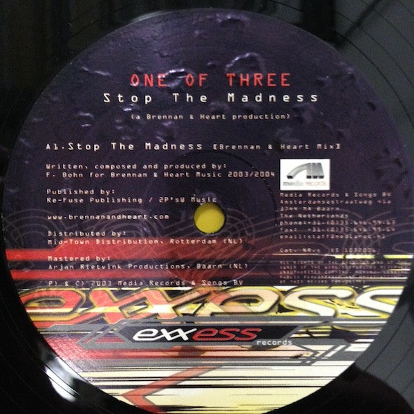 One Of Three : Stop The Madness (12")