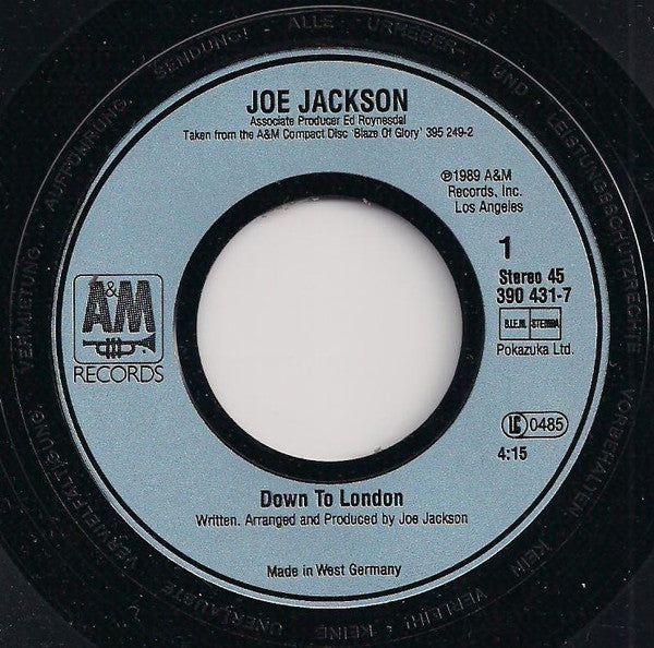 Joe Jackson : Down To London (7", Single)