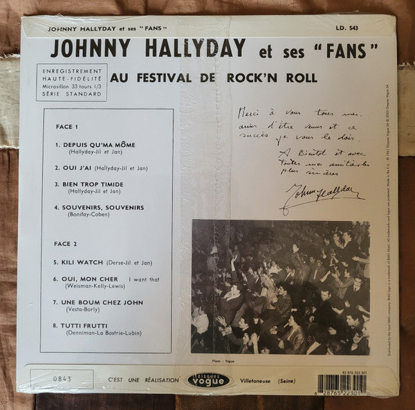 Johnny Hallyday : Johnny Hallyday Et Ses Fans Au Festival De Rock'N Roll (10", Album, Ltd, RE)