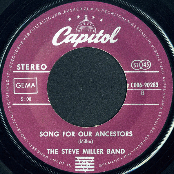 The Steve Miller Band* : My Dark Hour / Song For Our Ancestors (7", Single)