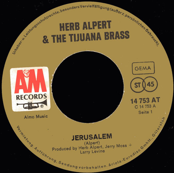 Herb Alpert & The Tijuana Brass : Jerusalem (7", Single)