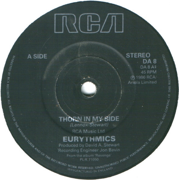 Eurythmics : Thorn In My Side (7", Single)