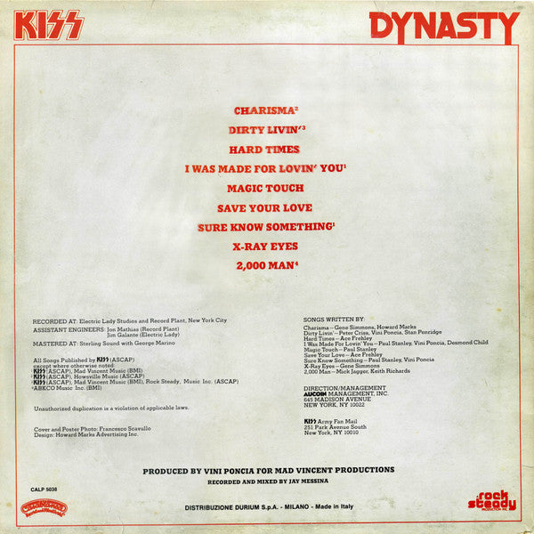 Kiss : Dynasty (LP, Album, pos)