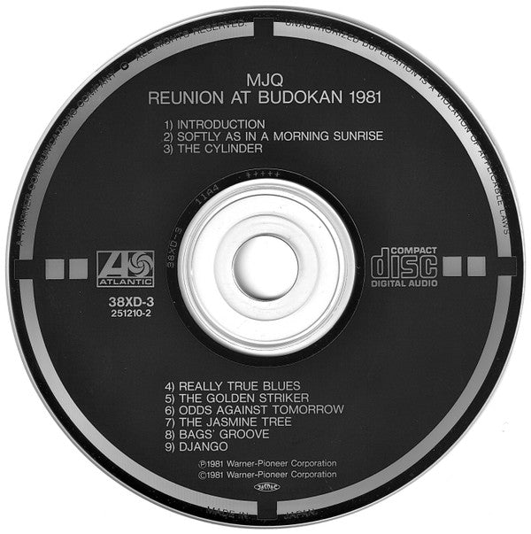 The Modern Jazz Quartet : Reunion At Budokan 1981 (CD, Album, RE, Tar)