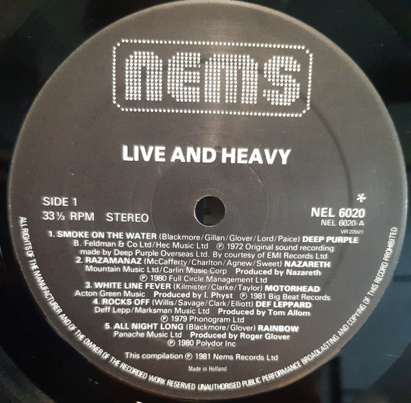Various : Live And Heavy (LP, Comp)