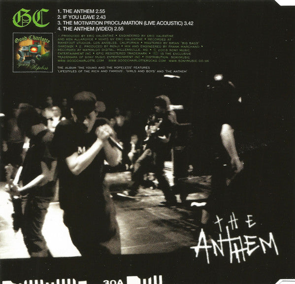 Good Charlotte : The Anthem (CD, Single, Enh)