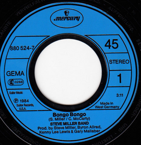 Steve Miller Band : Bongo Bongo (7", Single)