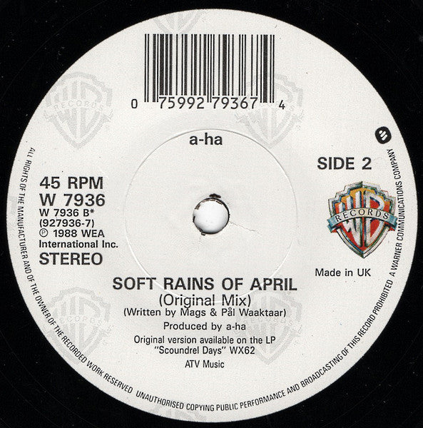 a-ha : Stay On These Roads (7", Single, Pap)