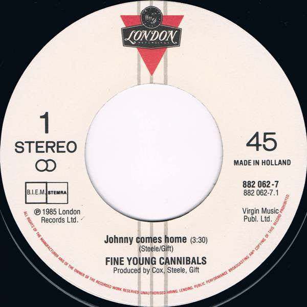 Fine Young Cannibals : Johnny Come Home (7", Single)