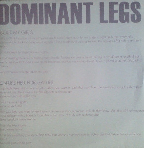 Dominant Legs : Young At Love And Life (10", EP)